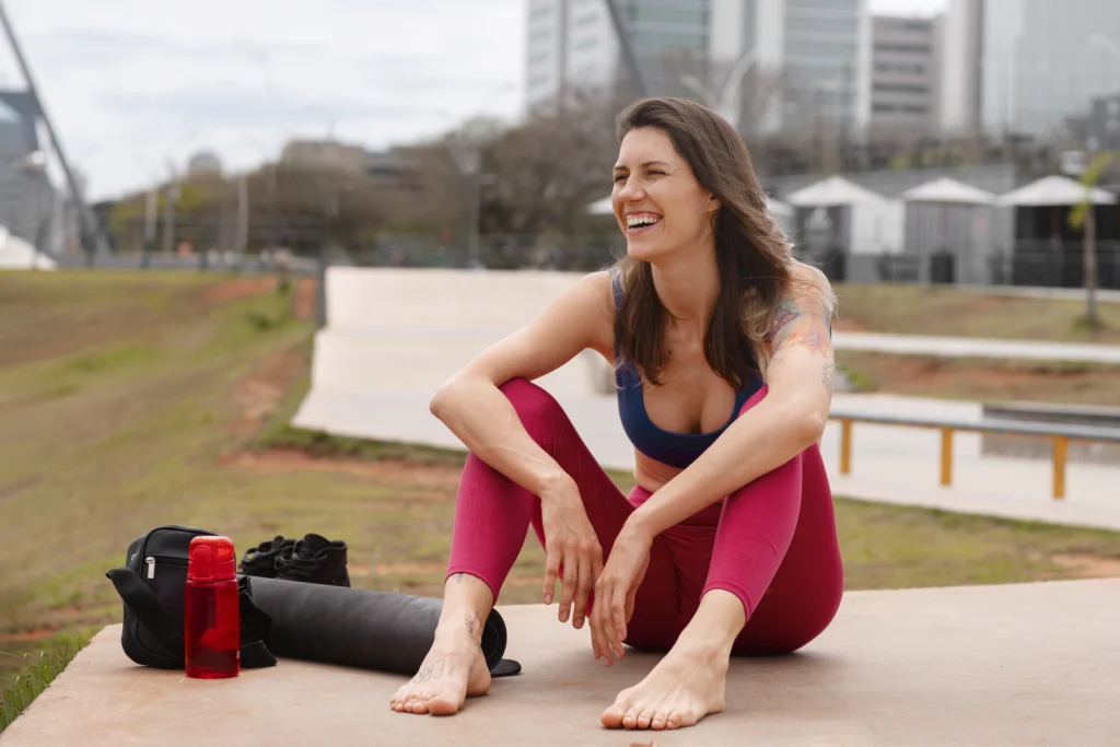 women enjoying workout